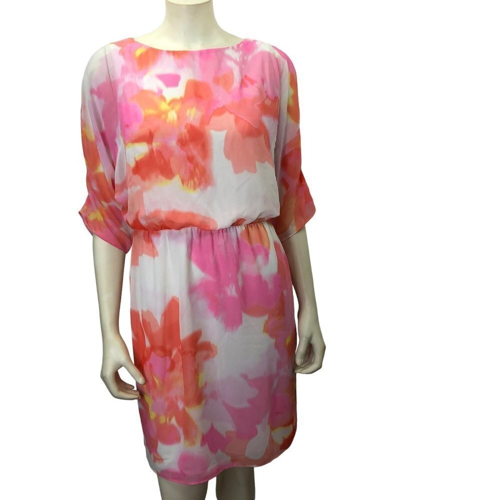 LONDON TIMES COLD SHOULDER CHIFFON DRESS‎ SIZE 4